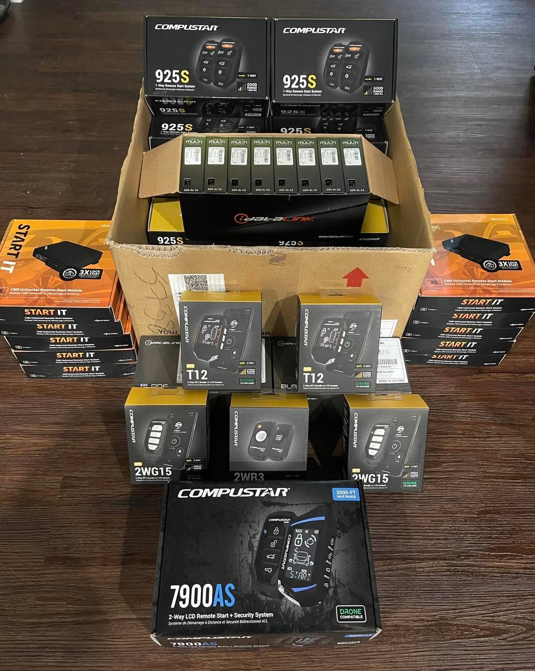 Compustar remote start systems and remotes ready for sale and install